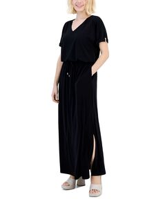 Миниатюрное платье с боковыми разрезами и завязками на талии I.N.C. International Concepts, черный
