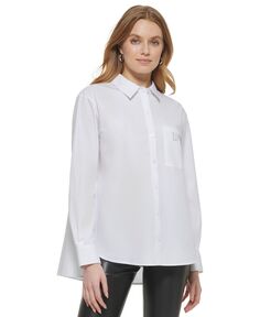 Женская рубашка оверсайз на пуговицах спереди DKNY, белый