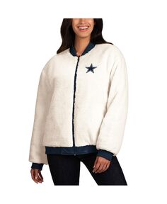 Женская двусторонняя куртка с молнией во всю длину овсянки и темно-синего цвета Dallas Cowboys Switchback G-III 4Her by Carl Banks