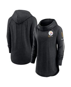 Женский черный пуловер с капюшоном Pittsburgh Steelers Minimal Statement реглан с воронкообразным вырезом Nike, черный