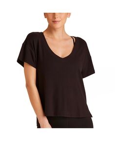 Женская футболка в рубчик Индио с V-образным вырезом Alala, черный