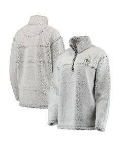 Женский серый пуловер с молнией до четверти Green Bay Packers Sherpa G-III 4Her by Carl Banks, серый