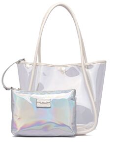 Прозрачный большой клатч и сумка-тоут Serene Hologram LIKE DREAMS, белый