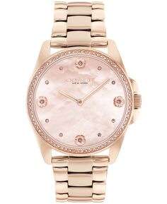 Женские часы Greyson Quartz с браслетом из нержавеющей стали цвета розового золота, 36 мм COACH, золотой