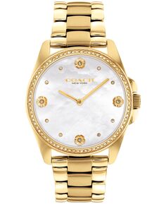 Женские кварцевые золотистые часы Greyson с браслетом из нержавеющей стали, 36 мм COACH, золотой