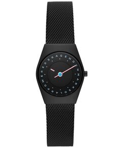 Женские часы Grenen Lille Solar Halo Midnight, черные из нержавеющей стали, 26 мм Skagen, черный