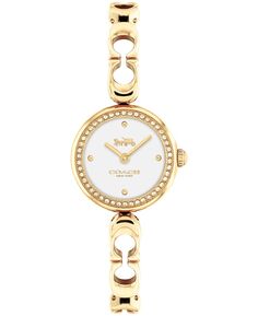 Женские кварцевые золотистые часы Gracie с браслетом из нержавеющей стали, 23 мм COACH, золотой