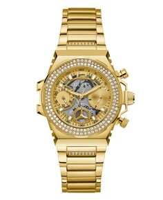 Женские многофункциональные золотистые часы из нержавеющей стали, 36 мм GUESS, золотой