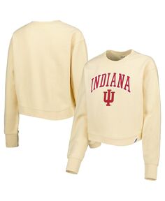 Женский кремовый свитшот Indiana Hoosiers Classic Campus Corded Timber League Collegiate Wear