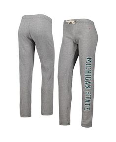 Женские брюки-джоггеры трехцветного цвета цвета Heather Grey Michigan State Spartans Victory Springs League Collegiate Wear