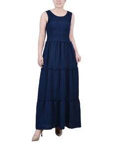 Женское платье макси без рукавов NY Collection, темно-синий