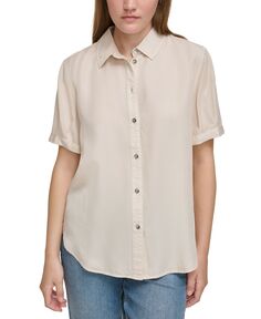Женская рубашка с короткими рукавами и пуговицами спереди Calvin Klein Jeans