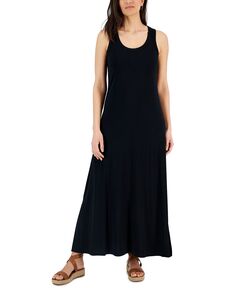 Женское трикотажное платье макси без рукавов с разрезом Style &amp; Co