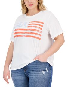 Модная футболка с рисунком флага США больших размеров Grayson Threads Black, белый