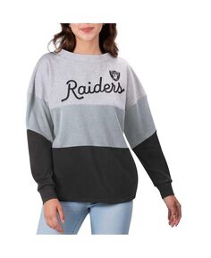 Женский пуловер с глубоким V-образным вырезом и глубоким v-образным вырезом Las Vegas Raiders Outfield серо-черного цвета Touch