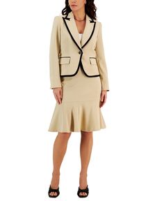 Женский костюм с юбкой на одной пуговице, стандартный и миниатюрный размеры Le Suit
