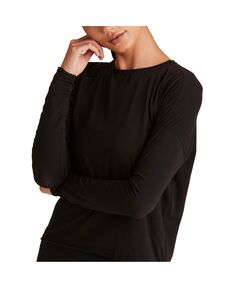 Женская футболка обычного размера с открытой спиной и длинными рукавами Alala, черный