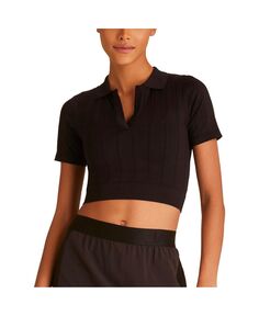 Женская бесшовная футболка-поло с короткими рукавами Alala, черный