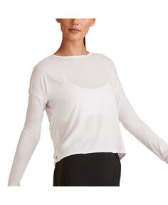 Женская футболка обычного размера с открытой спиной и длинными рукавами Alala, белый