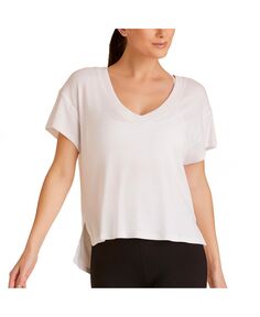 Женская футболка в рубчик Indio больших размеров с v-образным вырезом Alala, белый