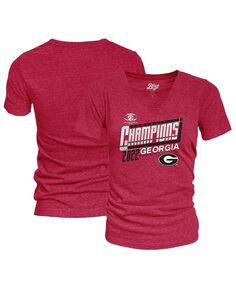 Женская футболка Red Georgia Bulldogs 2022 SEC Football Conference Champions с v-образным вырезом в раздевалке Blue 84, красный