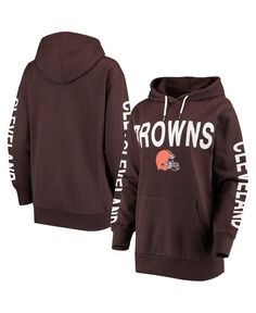 Женский коричневый пуловер с капюшоном Cleveland Browns Extra Point G-III 4Her by Carl Banks, коричневый