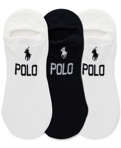 Женские 3 шт. Носки с сетчатой ​​подкладкой No Show Polo Ralph Lauren