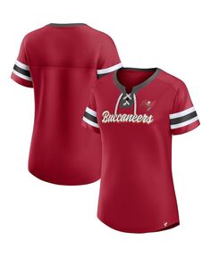Женская красная футболка с логотипом Tampa Bay Buccaneers Original State на шнуровке Fanatics, красный