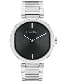 Женские часы-браслет из нержавеющей стали с двумя стрелками, серебристого цвета, 36 мм Calvin Klein