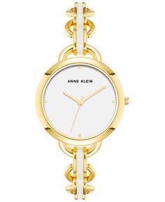 Женские часы-браслет с золотистым эмалью, 36 мм Anne Klein