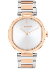 Женские двухстрелочные двухцветные часы-браслет из нержавеющей стали, 36 мм Calvin Klein