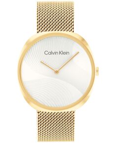 Женские золотистые часы-браслет с двумя стрелками из нержавеющей стали, 36 мм Calvin Klein, золотой