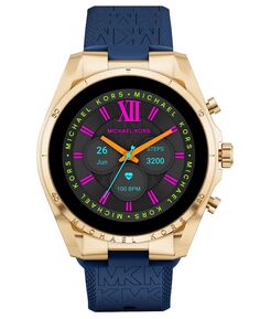 Унисекс умные часы Bradshaw Gen 6, темно-синие силиконовые, 44 мм Michael Kors