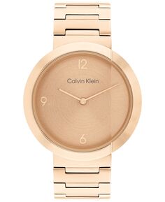 Женские часы-гвоздики с золотистым браслетом из нержавеющей стали, 38 мм Calvin Klein, серебро