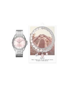 Женские аналоговые серебристые часы из металлического сплава, 36 мм, комплект с браслетом, 4 предмета Jessica Carlyle, серебро