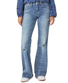 Женские расклешенные джинсы с низкой посадкой и карманами с клапаном Lucky Brand