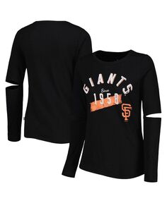 Женская черная футболка с длинным рукавом San Francisco Giants Formation Touch, черный