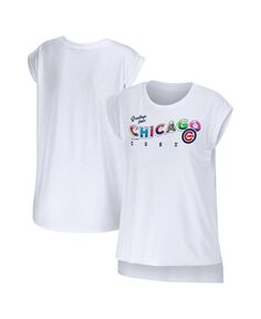 Женская белая футболка Chicago Cubs с поздравлением из ткани WEAR by Erin Andrews, белый