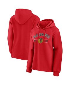 Женский красный пуловер с капюшоном Chicago Blackhawks Perfect Play с логотипом реглан Fanatics, красный