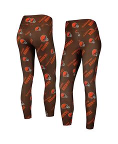 Женские коричневые леггинсы с принтом Cleveland Browns Concepts Sport, коричневый
