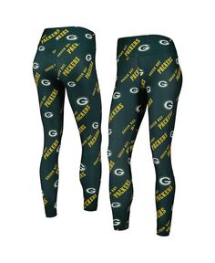 Женские зеленые леггинсы с принтом Green Bay Packers Concepts Sport, зеленый