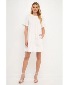 Женское однотонное мини-платье English Factory, белый