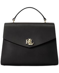 Маленькая кожаная сумка-портфель Farrah с верхней ручкой Lauren Ralph Lauren, черный