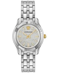 Женские швейцарские часы Greca Time с браслетом из нержавеющей стали, 35 мм Versace
