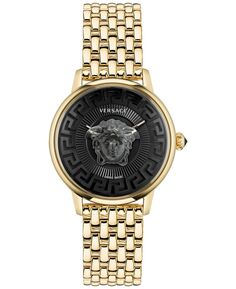 Женские швейцарские часы Medusa Alchemy с золотым ионным браслетом, 38 мм Versace