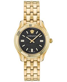 Женские швейцарские часы Greca Time с золотым ионным браслетом, 35 ​​мм Versace