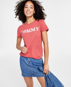 Женская хлопковая футболка со смайликом и графическим принтом Tommy Jeans