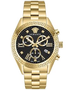 Женские часы-хронограф Greca с золотым ионным браслетом, 40 мм Versace