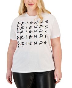 Модная футболка больших размеров с короткими рукавами и текстом Friends Love Tribe, белый