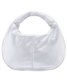 Ручная сумка-хобо среднего размера Nina, серебро